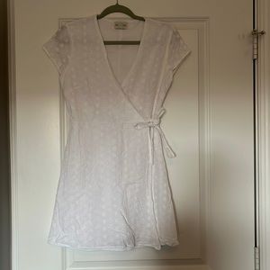 White floral mini dress